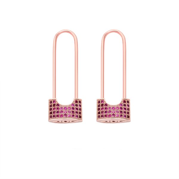 Rose Iced Lock Earrings - Giventtie