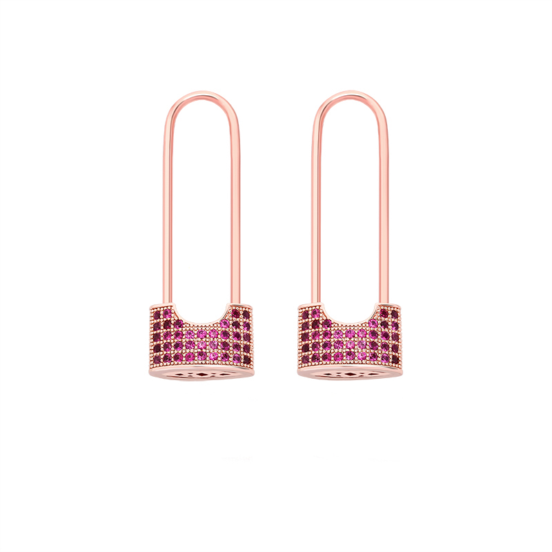 Rose Iced Lock Earrings - Giventtie