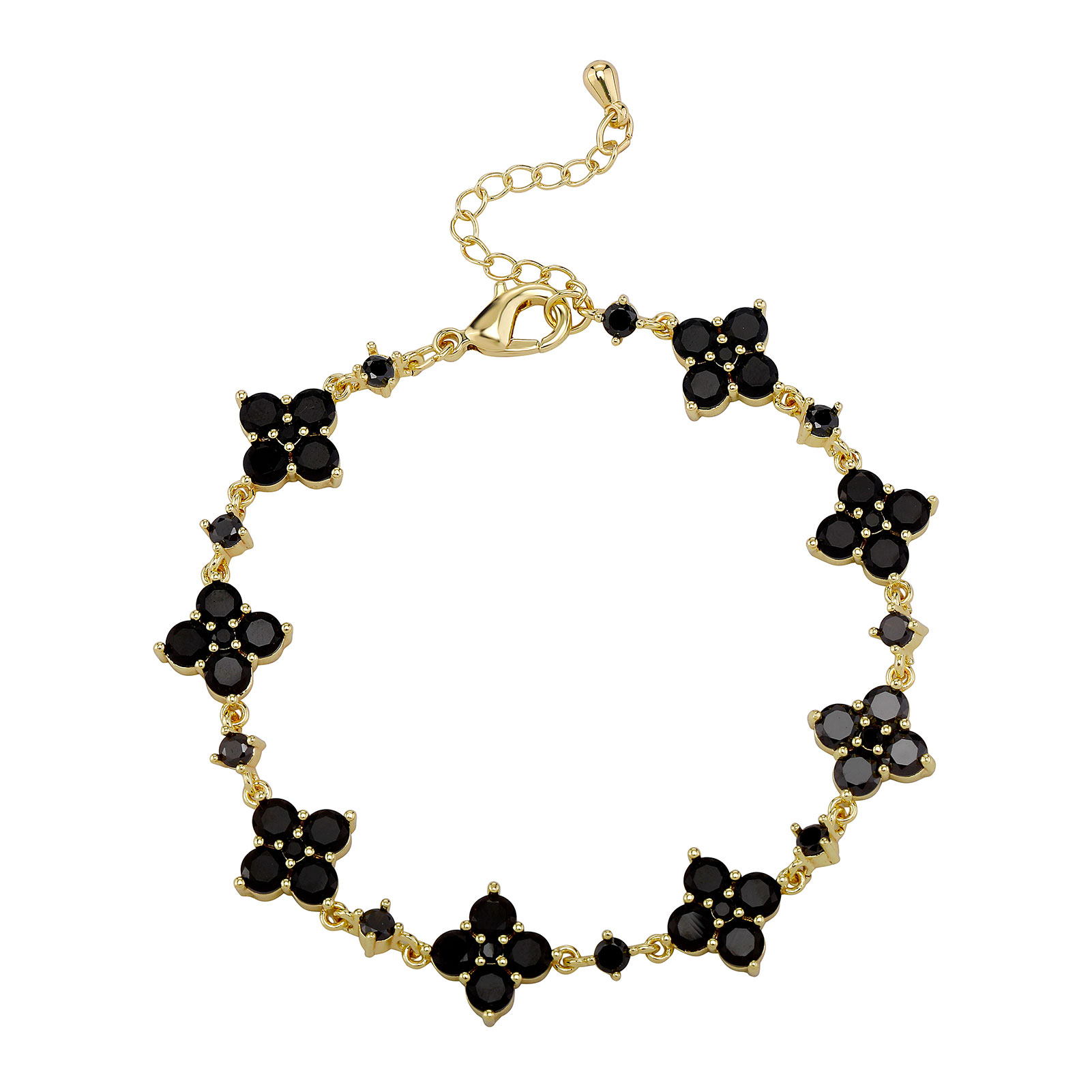 Black Four Leaf Clover Bracelet